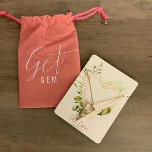 Brand New Get Gem Pave Triangle Necklace
